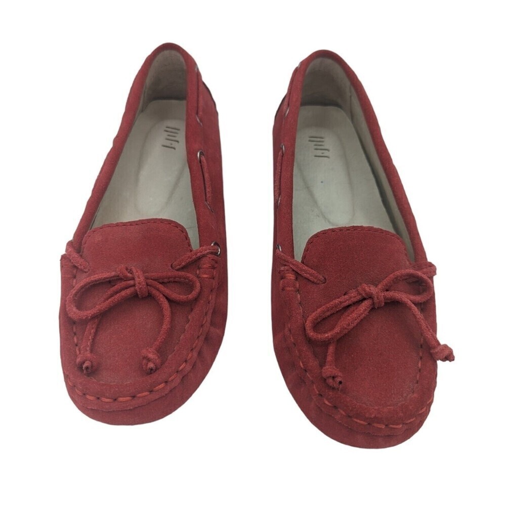 J. Jill Driving Loafer Suede Leather Flats Red Size 7